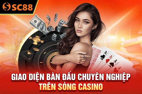 Giao diện bàn đấu chuyên nghiệp trên sòng Casino 