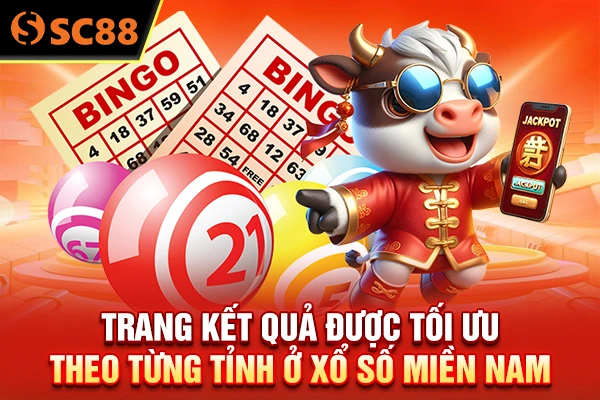 Trang kết quả được tối ưu theo từng tỉnh ở xổ số miền Nam